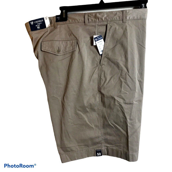 CREMIEUX Shorts Mens Sz 50 MADISON Khaki Flat Front BIG MAN Garment Dyed $75 - Picture 1 of 5